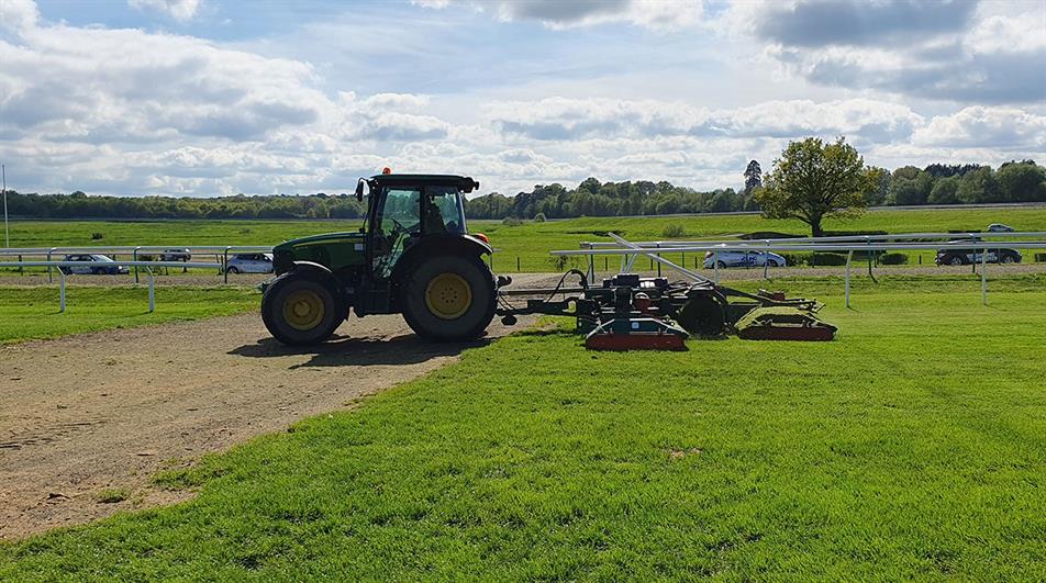 Mowing on racecource
